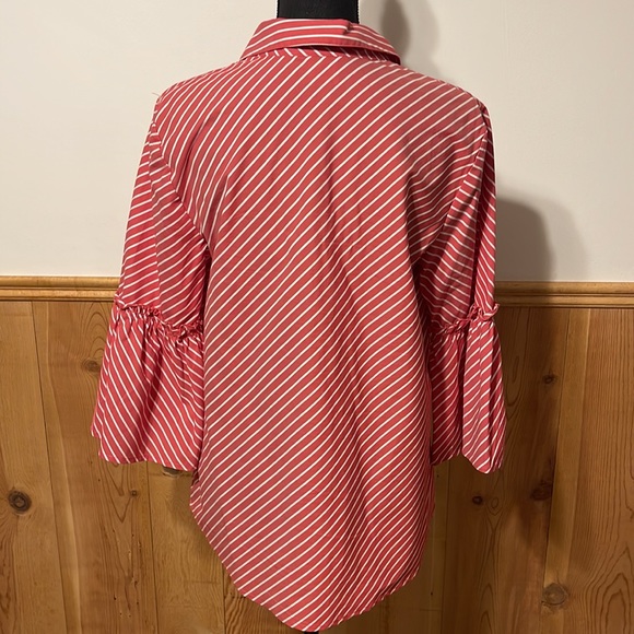 Anne Klein Button Down 3/4” Bell Sleeve Shirt - Picture 6 of 11